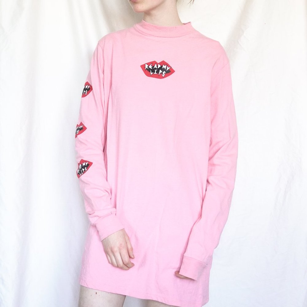 Lazy oaf pink oversized tee-shirt dress